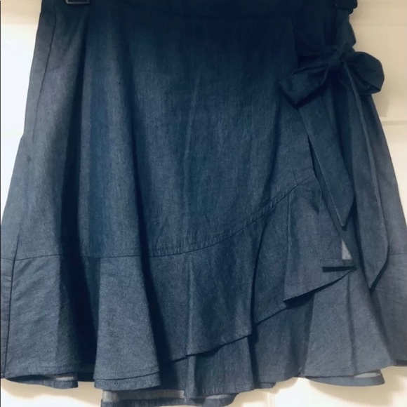 BCBGeneration Denim Faux-Wrap Mini Skirt - Picture 2 of 4